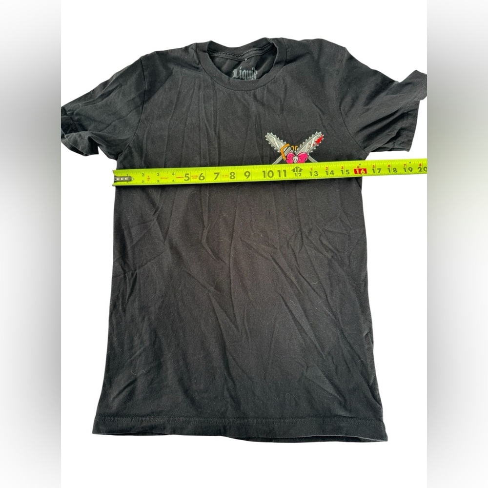 Liquid Death Chainsaw Princess Graphic Tee Black Small Punk Goth - Picture 3 of 9